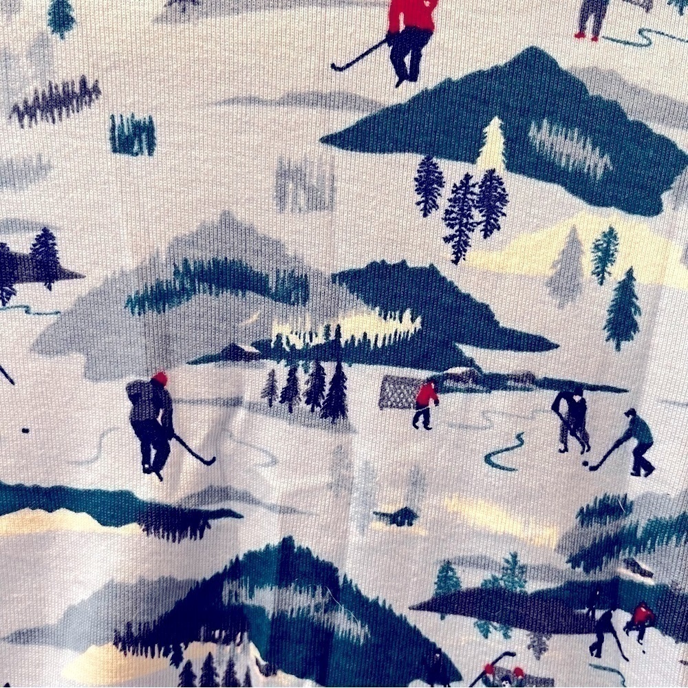 Boys Hanna Anderson Ice Skating pajama top size 10 - Picture 3 of 7